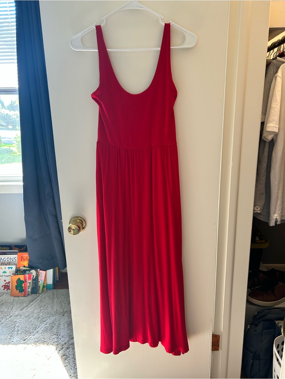 Universal Thread Red Scoop-Neck Maxi Dress